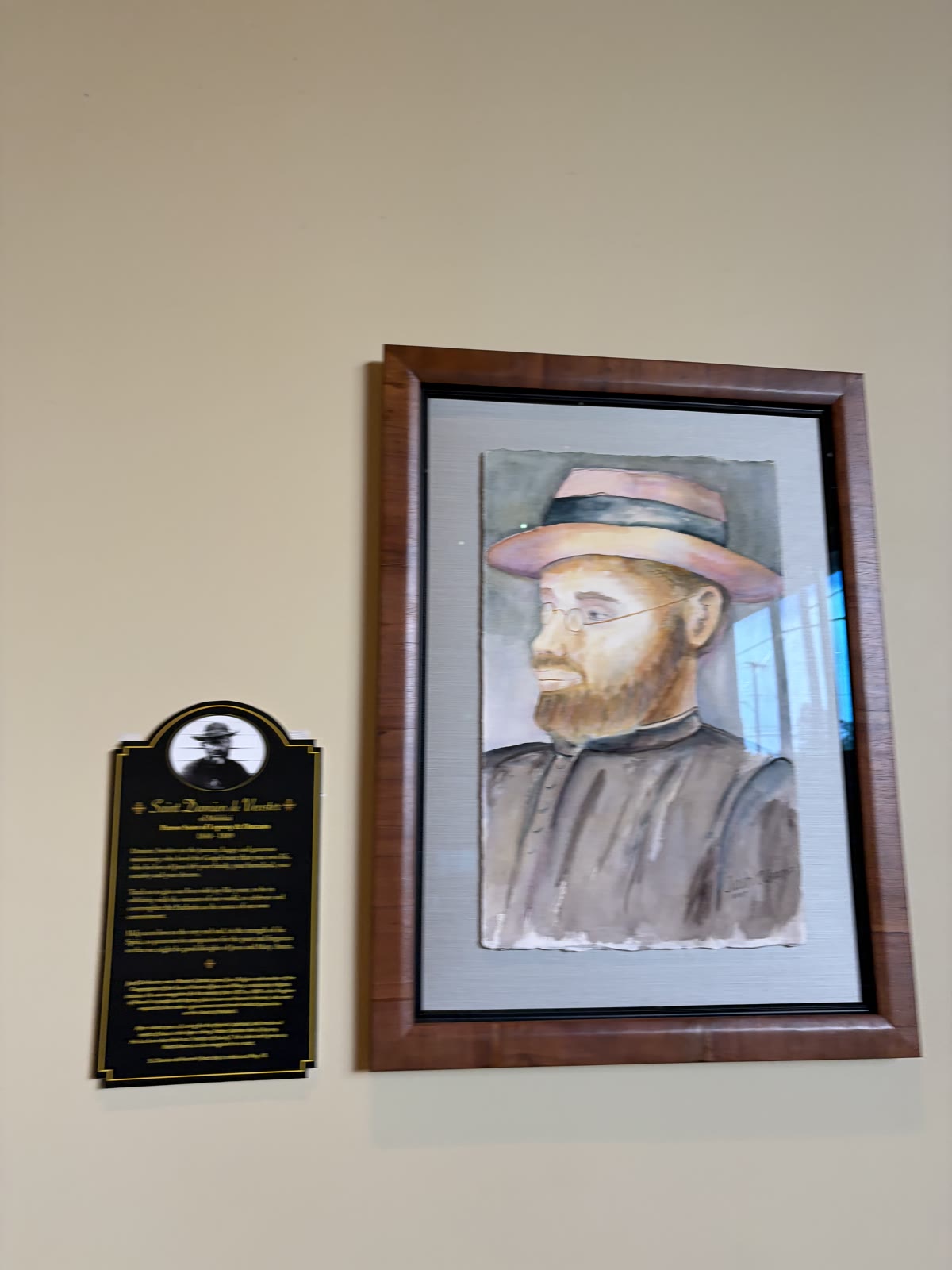 Watercolor portrait of St. Damien de Veuster