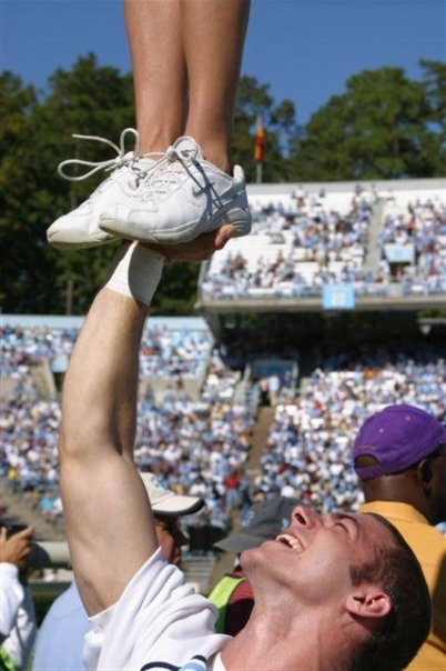 Tom cheering at UNC